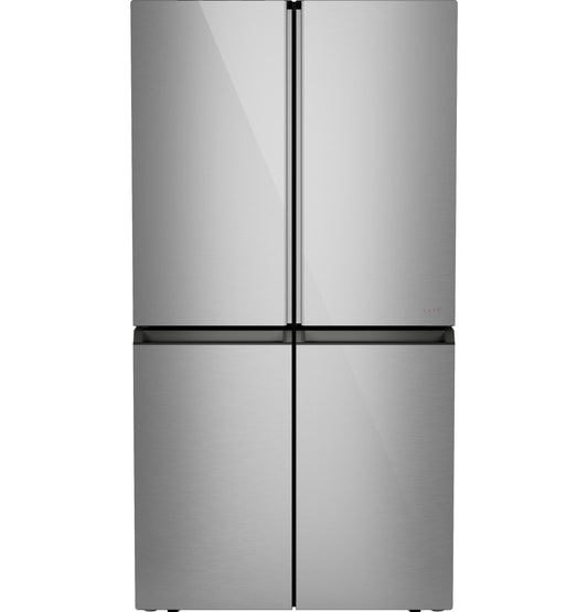 Cafe CHE23DM5WS5 Café&#8482; Energy Star® 22.9 Cu. Ft. Smart Counter-Depth Quad-Door Refrigerator In Platinum Glass With Dual-Dispense Autofill Pitcher