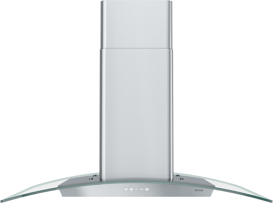 Zephyr BMLE36CG Brisas Curved Glass Island, 36" G, Act, Led