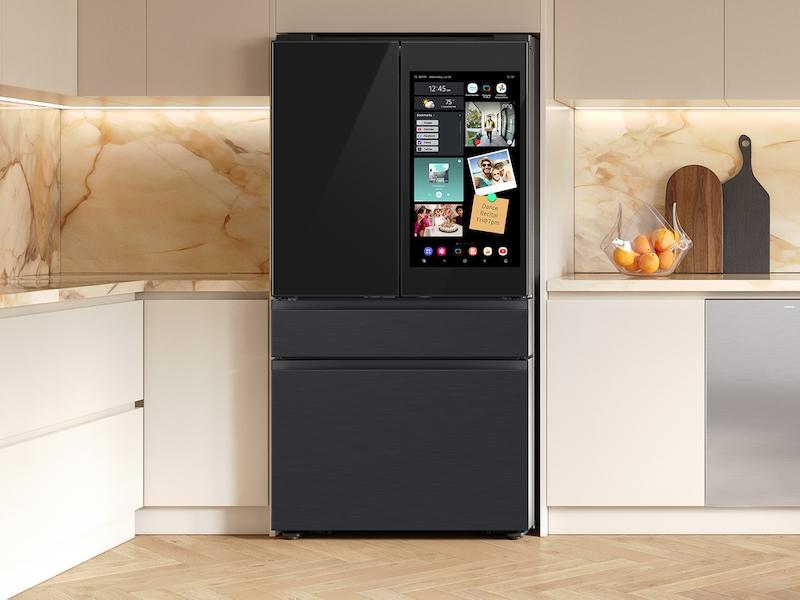 Samsung RF90F23AECE Bespoke 23 Cu. Ft. Counter Depth 4-Door French Door Refrigerator With Ai Family Hub&#8482;+ Ai Vision Inside&#8482; In Charcoal Glass And Black/Charcoal