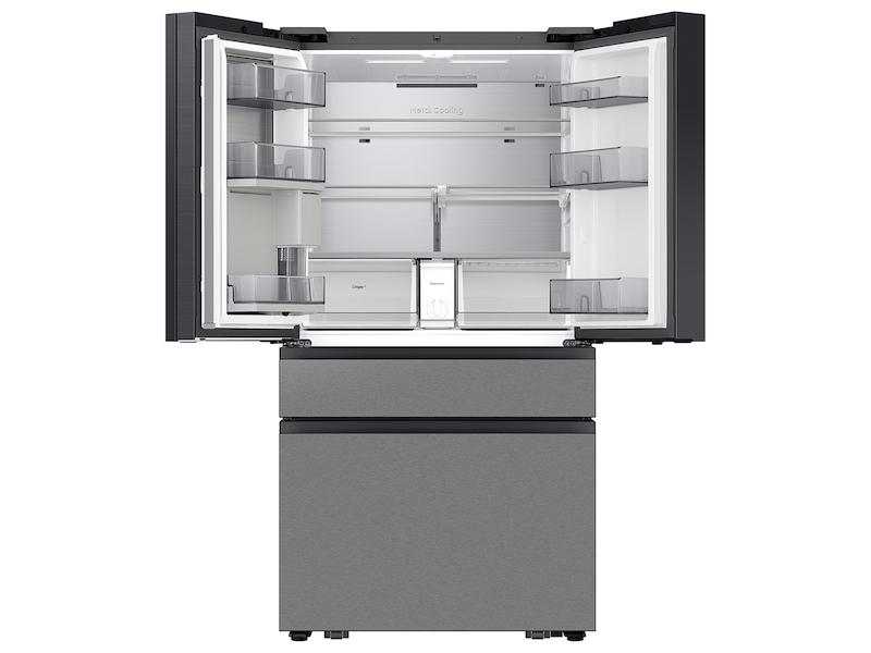 Samsung RF90F23BECR Bespoke 23 Cu. Ft. Counter Depth 4-Door French Door Refrigerator With Ai Home & Ai Vision Inside&#8482; In Charcoal Glass And Stainless Steel