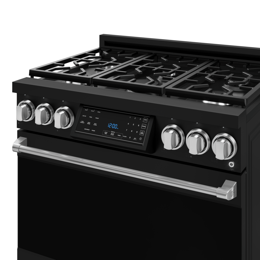Thor Kitchen RSG36BSS 36 Inch Professional Gas Range With Tilt Panel Touch Control In Stainless Black/Stainless Steel Gordon Ramsay Series - Rsg36B-Ss