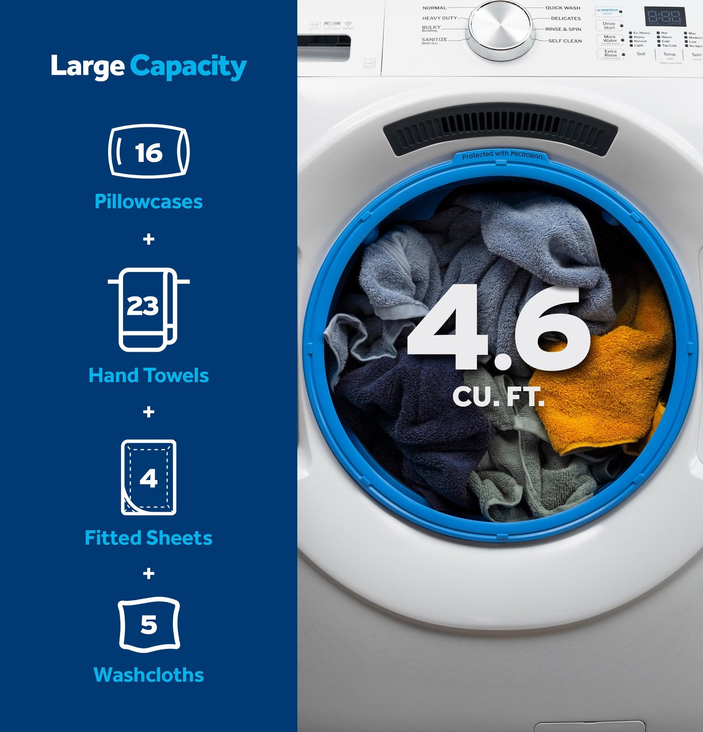 Ge Appliances GFW350SSYWW Ge® Energy Star® 4.6 Cu. Ft. Capacity Smart Front Load Washer With Ultrafresh Vent System With Odorblock&#8482;