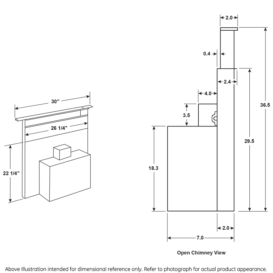 Cafe UVD6301SPSS Universal 30" Telescopic Downdraft System