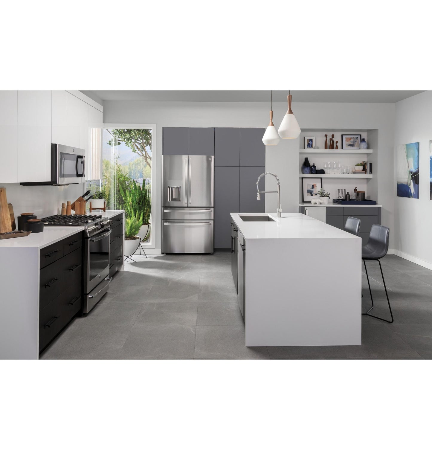 Ge Appliances PXD22BYPFS Ge Profile&#8482; 22.4 Cu. Ft. Smart Counter-Depth Fingerprint Resistant 4-Door French-Door Refrigerator With Door In Door