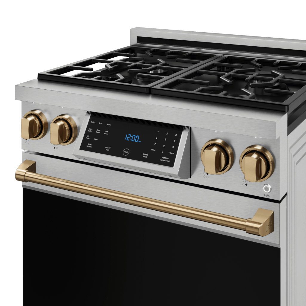 Thor Kitchen RSG30BRZ 30 Inch Professional Gas Range With Tilt Panel Touch Control In Stainless Steel/Bronze Gordon Ramsay Series - Rsg30-Brz