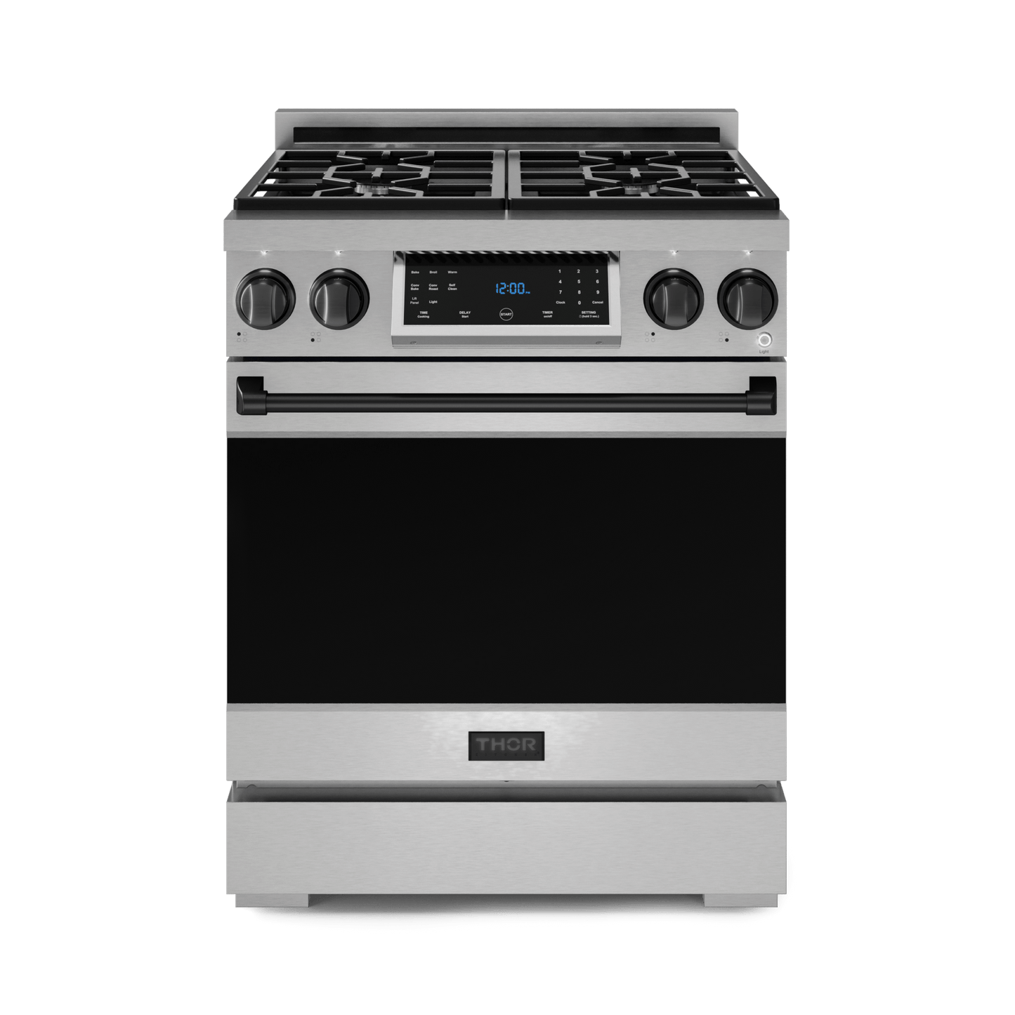 Thor Kitchen RSG30LPBLK 30 Inch Professional Lp Range With Tilt Panel Touch Control In Stainless Steel/Black Gordon Ramsay Series - Rsg30Lp-Blk