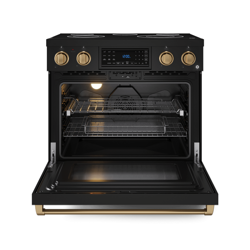 Thor Kitchen RSE36BBRZ 36 Inch Professional Electric Range With Tilt Panel Touch Control In Black/Bronze Gordon Ramsay Series - Rse36B-Brz