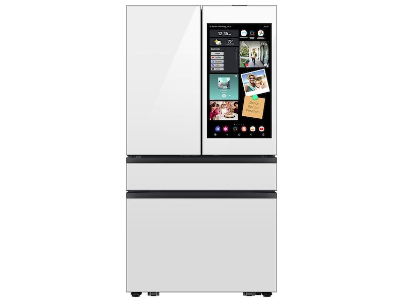Samsung RF90F29AEW Bespoke 29 Cu. Ft. 4-Door French Door Refrigerator With Ai Family Hub&#8482;+ & Ai Vision Inside&#8482; In White Glass