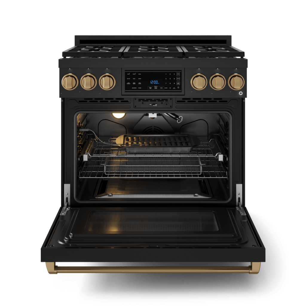 Thor Kitchen RSG36BLPBRZ 36 Inch Professional Lp Range With Tilt Panel Touch Control In Black/Bronze Gordon Ramsay Series - Rsg36Blp-Brz