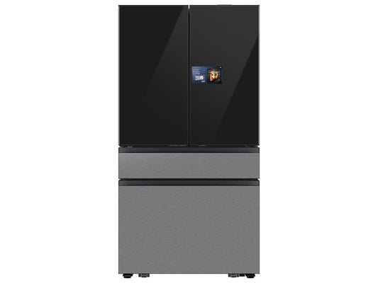 Samsung RF90F23BECR Bespoke 23 Cu. Ft. Counter Depth 4-Door French Door Refrigerator With Ai Home & Ai Vision Inside&#8482; In Charcoal Glass And Stainless Steel