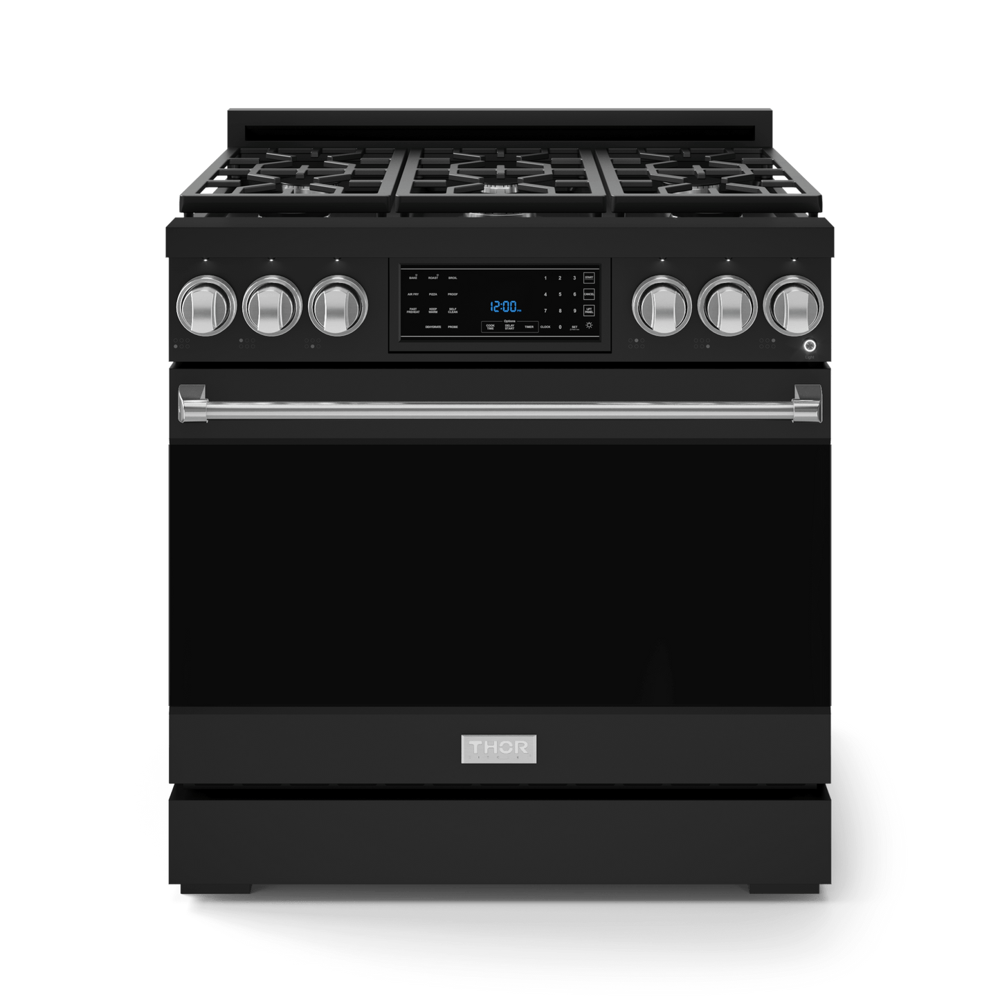 Thor Kitchen RSG36BSS 36 Inch Professional Gas Range With Tilt Panel Touch Control In Stainless Black/Stainless Steel Gordon Ramsay Series - Rsg36B-Ss