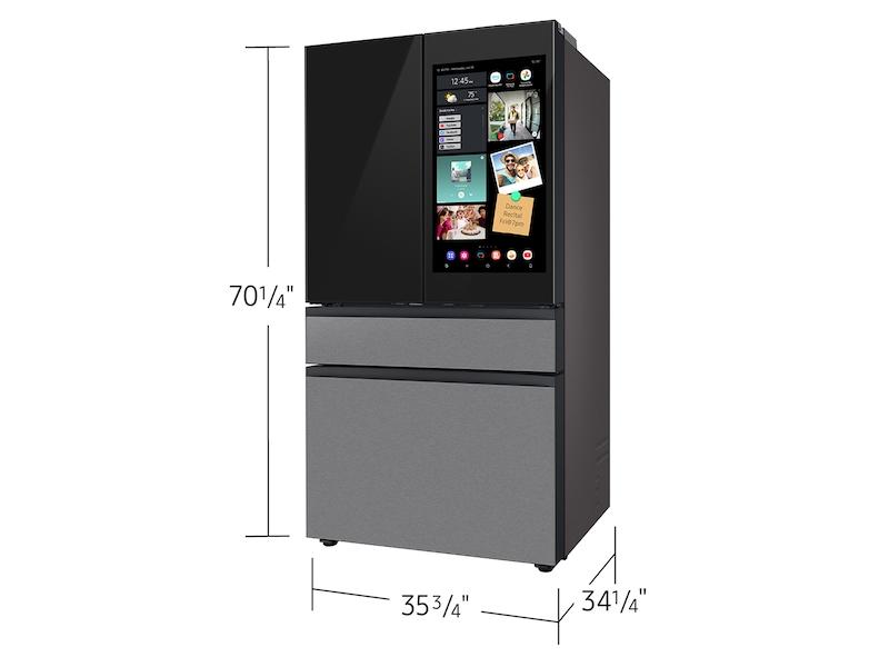 Samsung RF90F29AECR Bespoke 29 Cu. Ft. 4-Door French Door Refrigerator With Ai Family Hub&#8482;+ & Ai Vision Inside&#8482; In Charcoal Glass And Stainless Steel