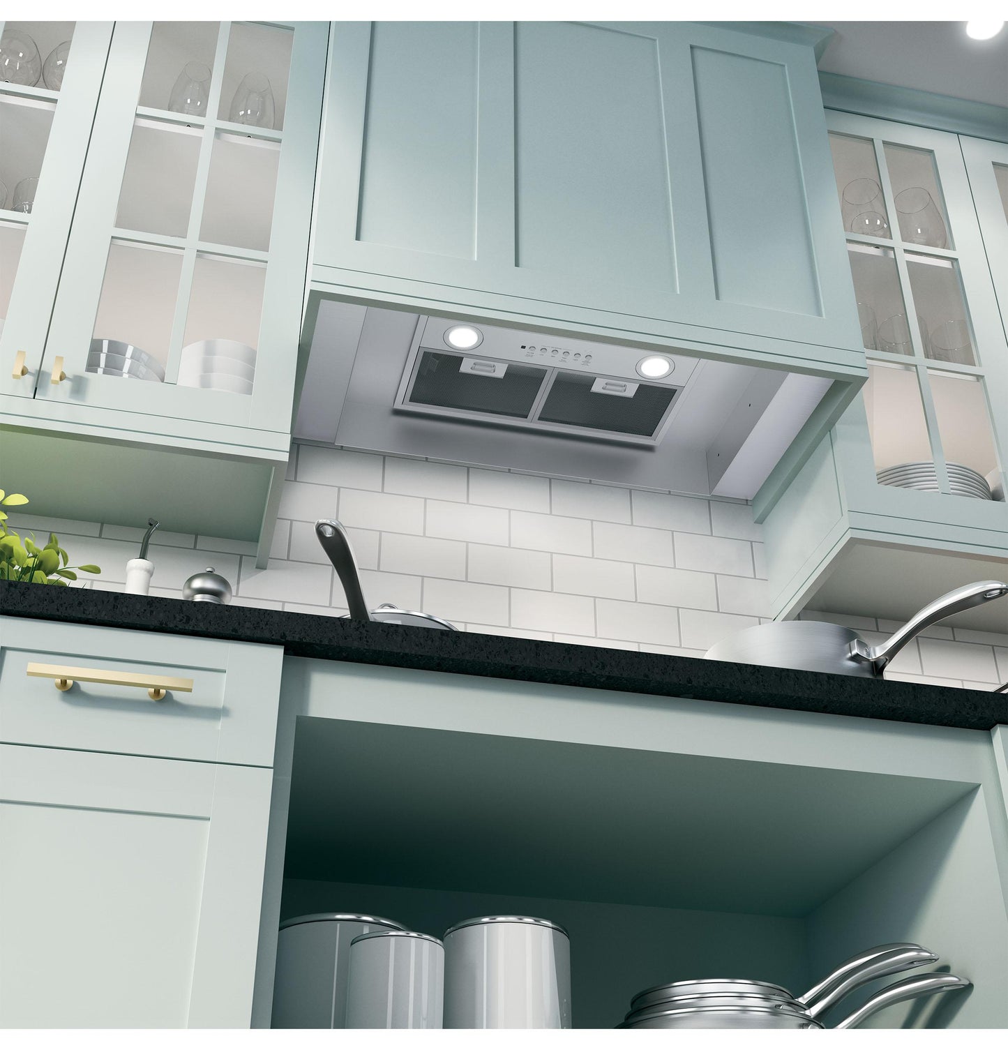 Haier UVC7300SLSS 20" Custom Hood Insert W/ Dimmable Led Lighting