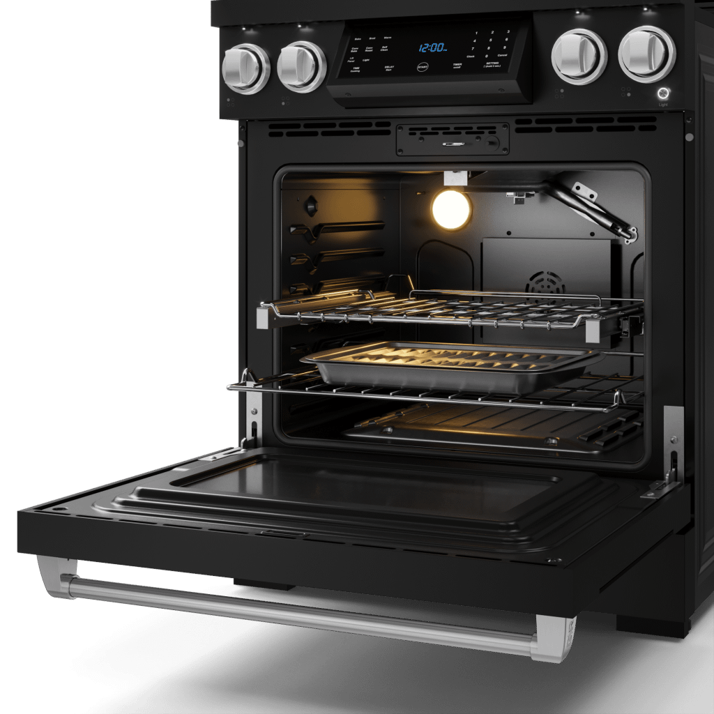 Thor Kitchen RSG30BSS 30 Inch Professional Gas Range With Tilt Panel Touch Control In Matte Black/Stainless Steel Gordon Ramsay Series - Rsg30B-Ss