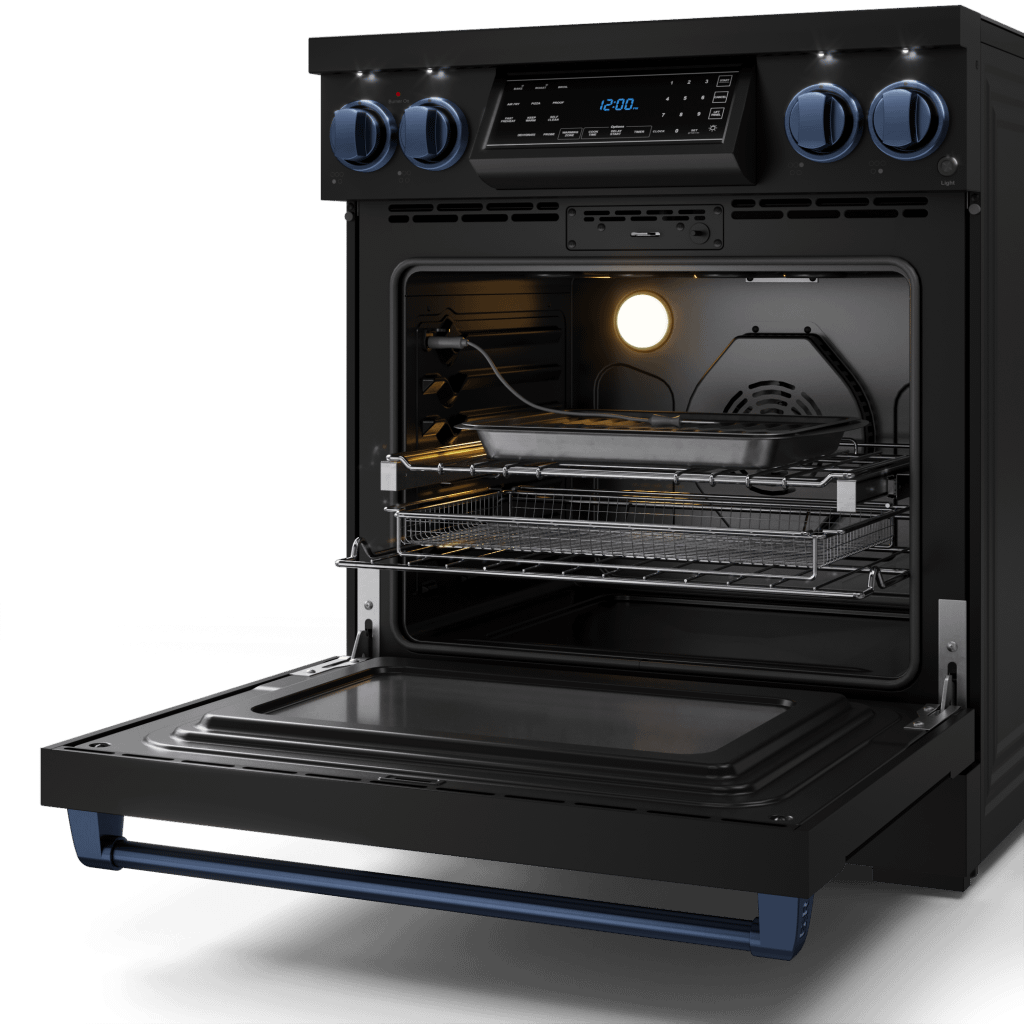 Thor Kitchen RSE30BBLU 30 Inch Professional Electric Range With Tilt Panel Touch Control In Black/Navy Blue Gordon Ramsay Series - Rse30B-Blu