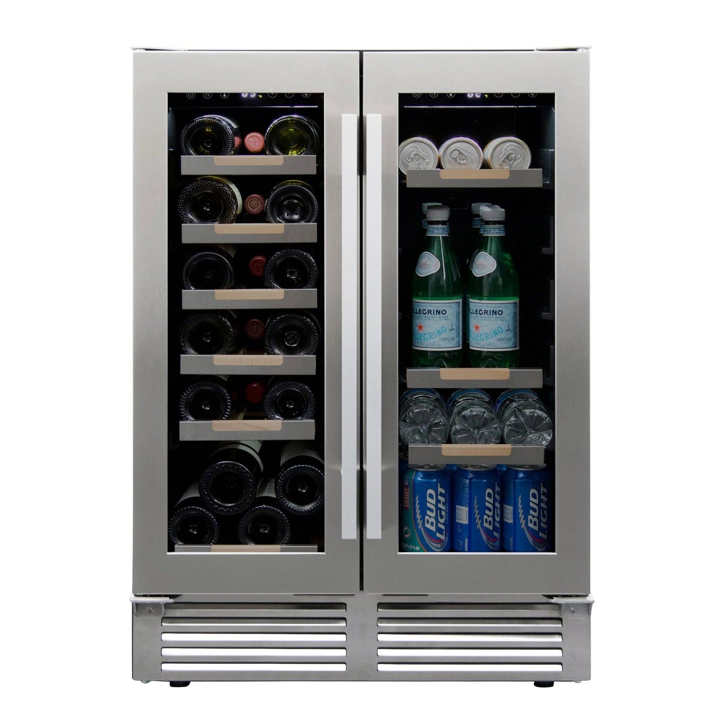 Avanti WBE1956Z3S Avanti Elite Side By Side Wine And Beverage Cooler - Stainless Steel / 19 Bottles / 56 12 Oz. Cans
