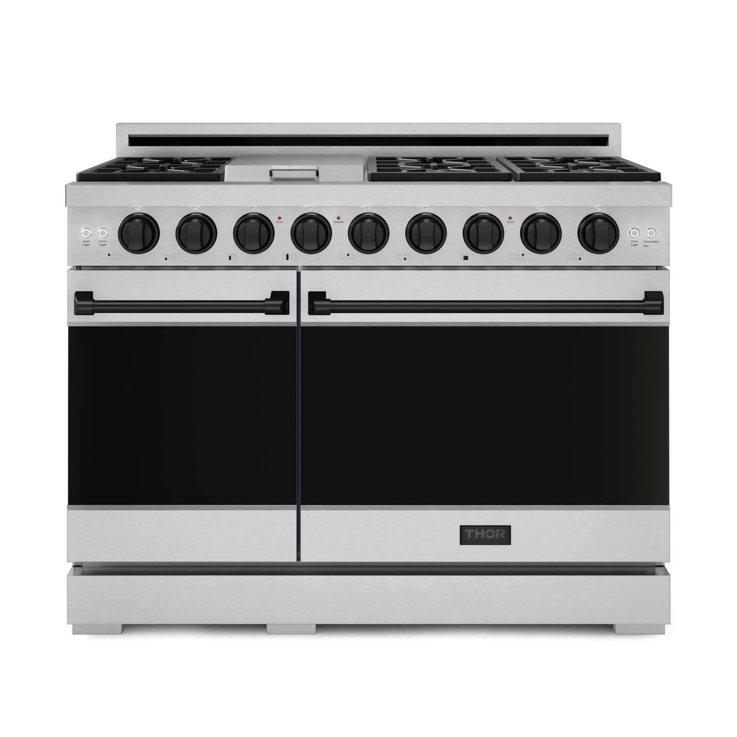 Thor Kitchen RSG48EBLK 48 Inch Professional Gas Range With Pro-Style Knobs In Stainless Steel/Black Gordon Ramsay Series - Rsg48E-Blk