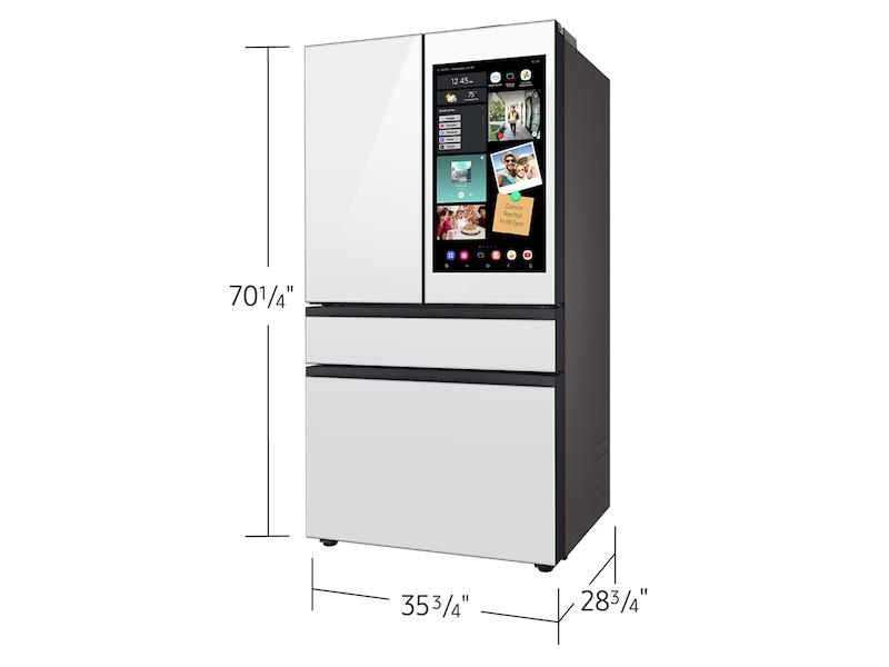 Samsung RF90F23AEW Bespoke 23 Cu. Ft. Counter Depth 4-Door French Door Refrigerator With Ai Family Hub&#8482;+ Ai Vision Inside&#8482; In White Glass