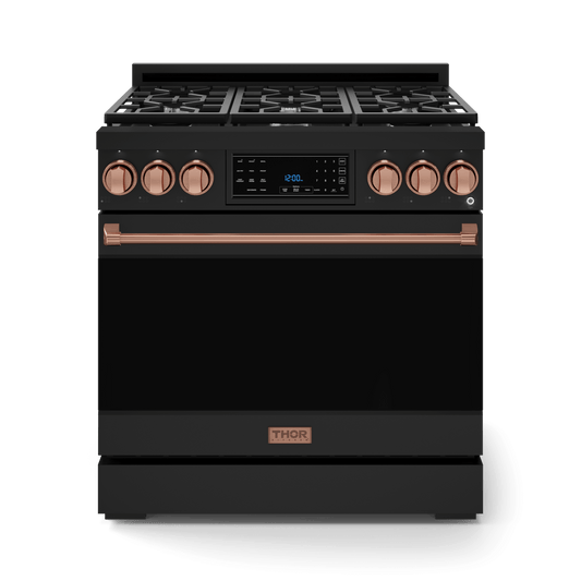 Thor Kitchen RSG36BRSG 36 Inch Professional Gas Range With Tilt Panel Touch Control In Black/Rose Gold Gordon Ramsay Series - Rsg36B-Rsg