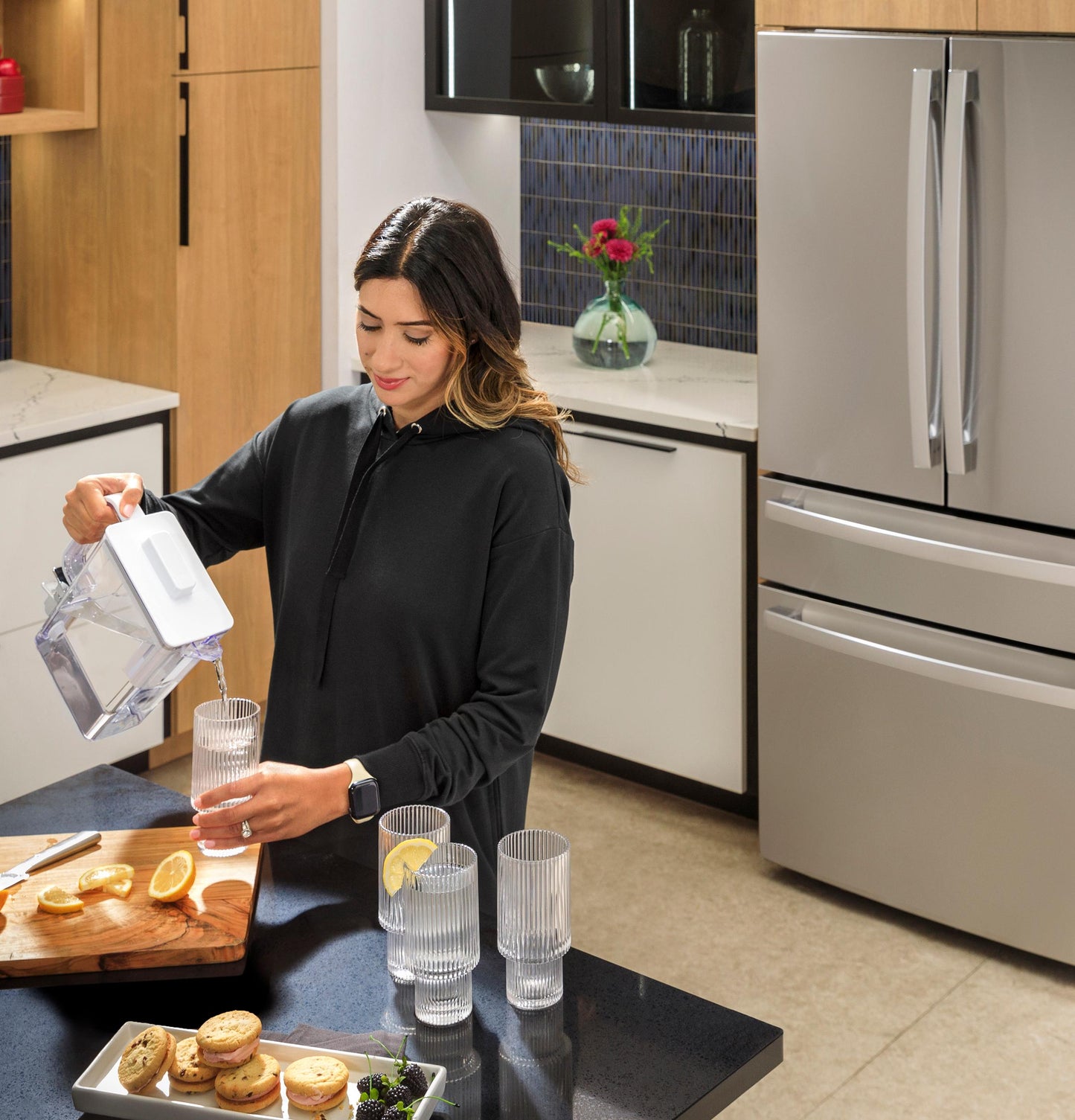 Ge Appliances PAE28BYTFS Ge Profile&#8482; Energy Star® 28.3 Cu. Ft. Quad-Door Refrigerator With Dual-Dispense Autofill Pitcher