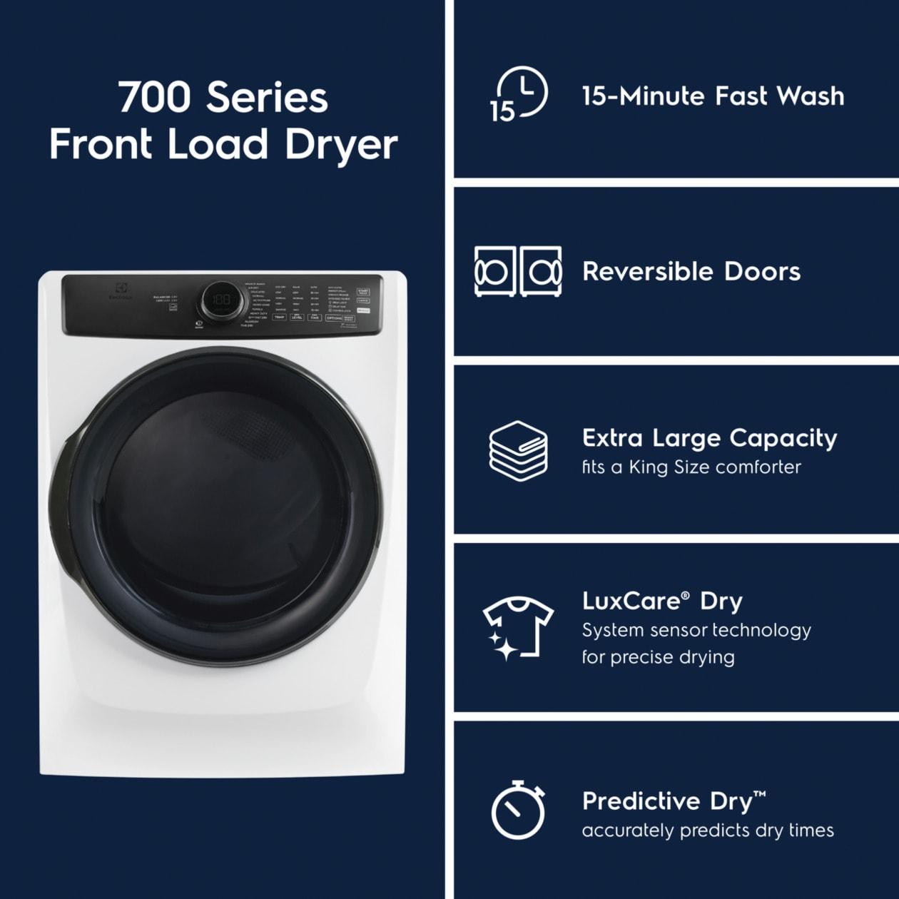 Electrolux ELFG7738AW Electrolux Front Load Perfect Steam&#8482; Gas Dryer With Luxcare® Dry And Instant Refresh - 8.0 Cu. Ft.