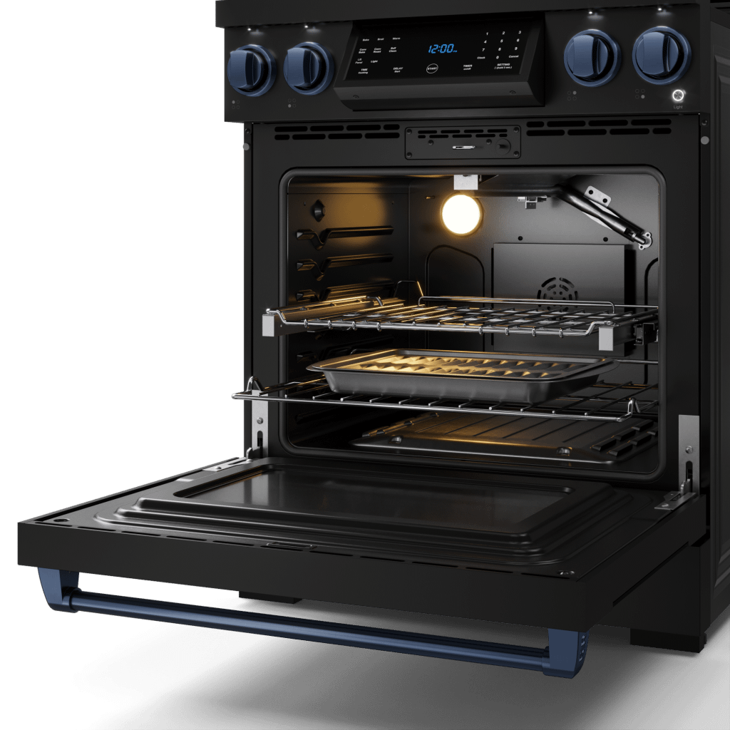 Thor Kitchen RSG30BBLU 30 Inch Professional Gas Range With Tilt Panel Touch Control In Matte Black/Blue Gordon Ramsay Series - Rsg30B-Blu