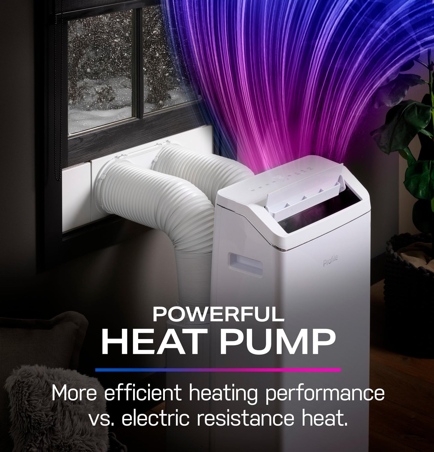 Ge Appliances PPHH12WWF Ge Profile® 12,000 Btu Dual-Hose, Inverter Heat/Cool Portable Air Conditioner With Dehumidifier And Remote, White