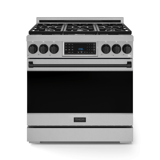 Thor Kitchen RSG36LPBLK 36 Inch Professional Lp Range With Tilt Panel Touch Control In Stainless Steel/Black Gordon Ramsay Series - Rsg36Lp-Blk
