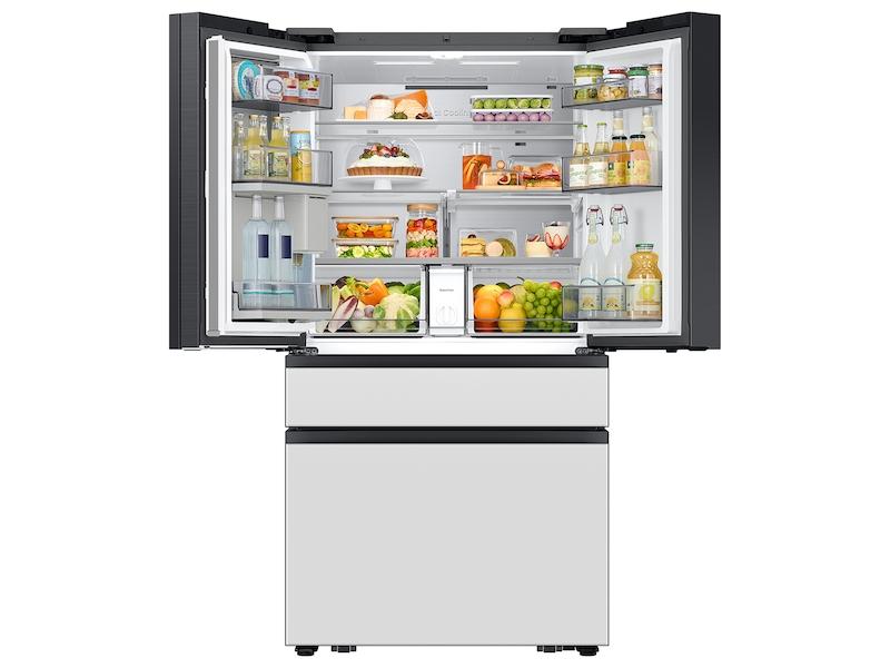 Samsung RF90F23AEW Bespoke 23 Cu. Ft. Counter Depth 4-Door French Door Refrigerator With Ai Family Hub&#8482;+ Ai Vision Inside&#8482; In White Glass