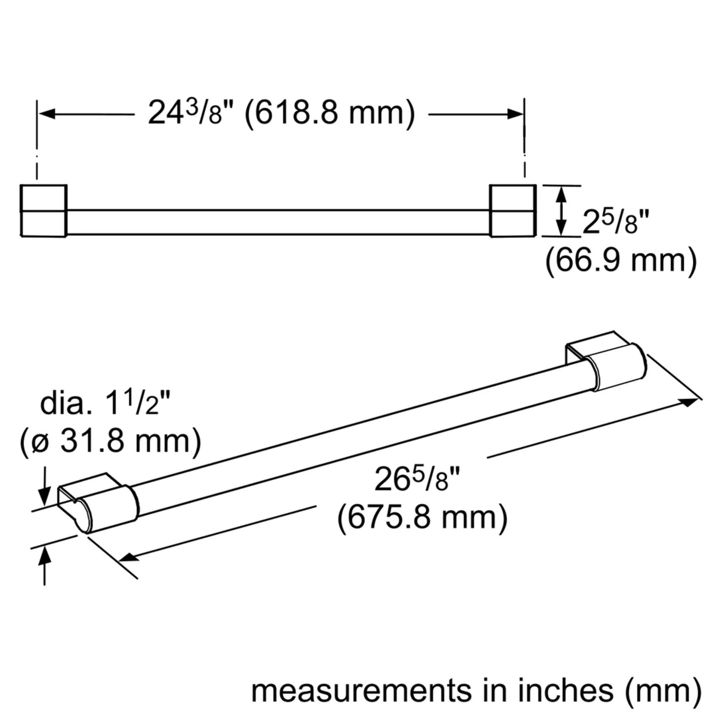 Thermador PR3000IB10 Pr3000Ib10 Handle Kit