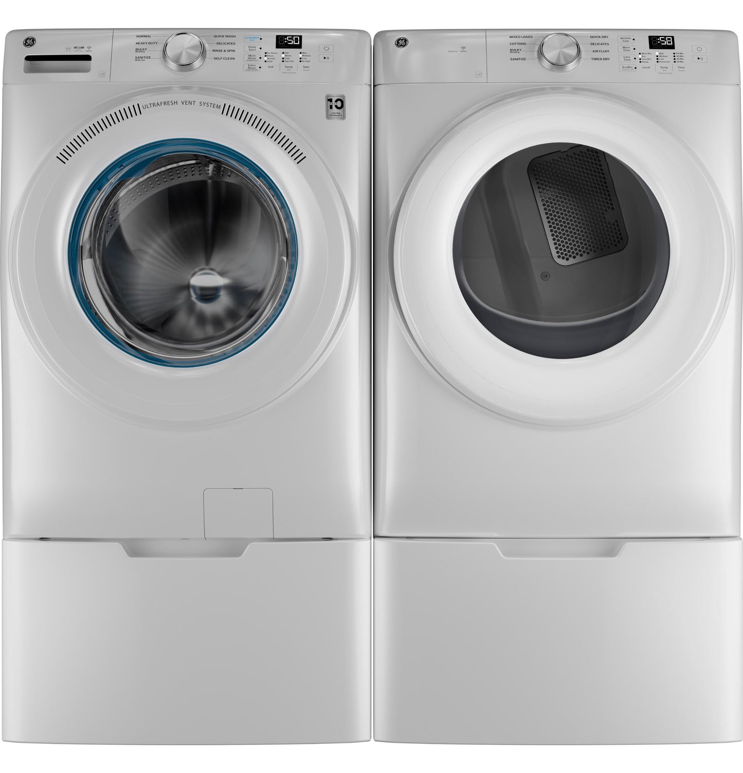 Ge Appliances GFW350SSYWW Ge® Energy Star® 4.6 Cu. Ft. Capacity Smart Front Load Washer With Ultrafresh Vent System With Odorblock&#8482;