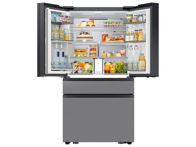 Samsung RF90F23AECR Bespoke 23 Cu. Ft. Counter Depth 4-Door French Door Refrigerator With Ai Family Hub&#8482;+ & Ai Vision Inside&#8482; In Charcoal Glass And Stainless Steel