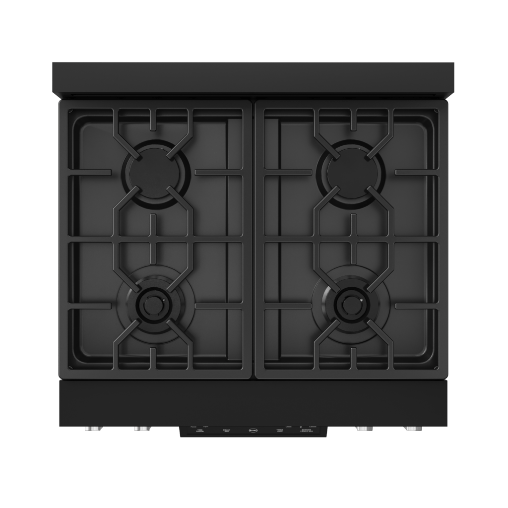 Thor Kitchen RSG30BSS 30 Inch Professional Gas Range With Tilt Panel Touch Control In Matte Black/Stainless Steel Gordon Ramsay Series - Rsg30B-Ss