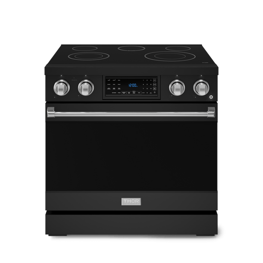 Thor Kitchen RSE36BSS 36 Inch Professional Electric Range With Tilt Panel Touch Control In Black/Stainless Steel Gordon Ramsay Series - Rse36B-Ss