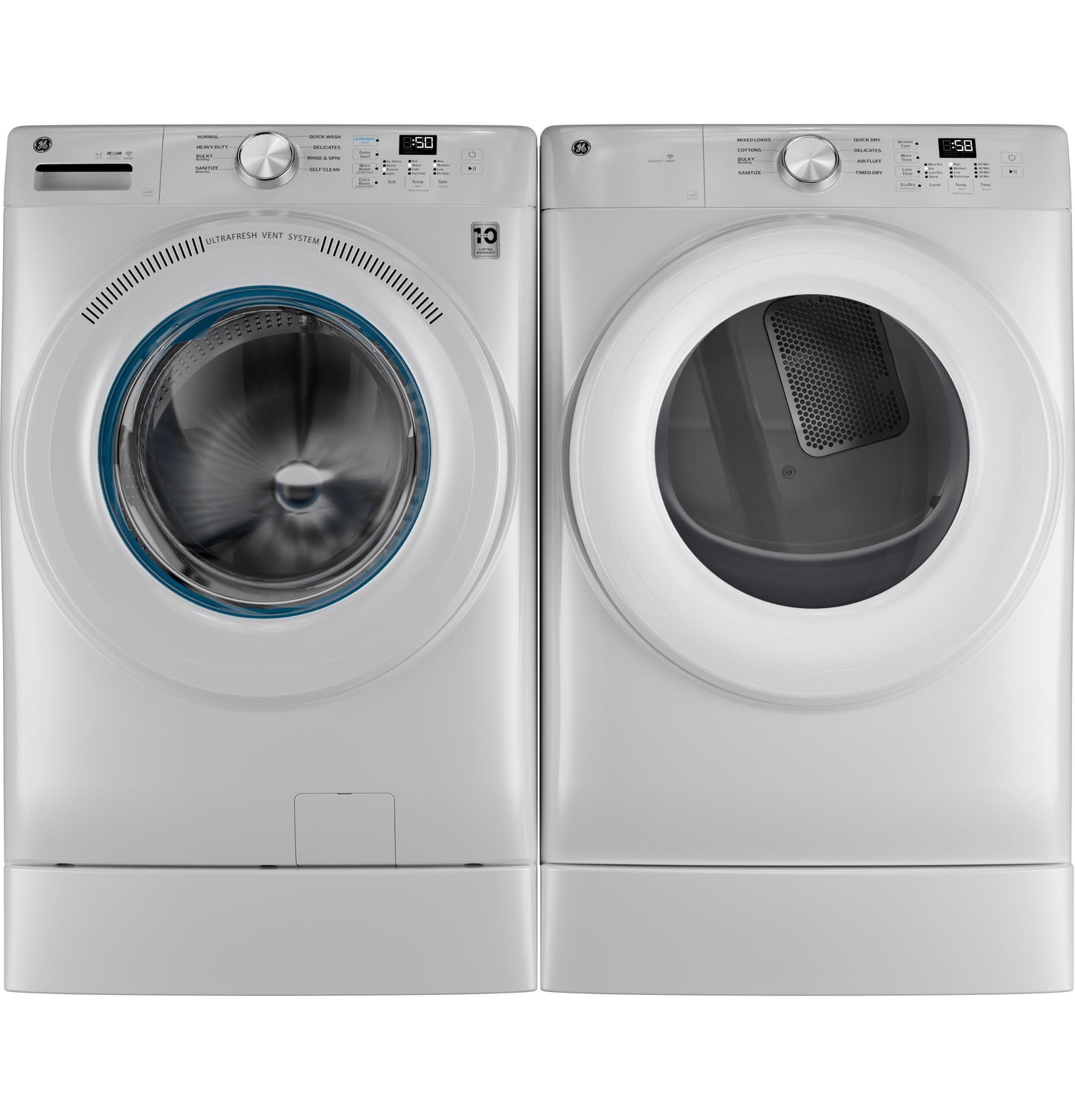 Ge Appliances GFW350SSYWW Ge® Energy Star® 4.6 Cu. Ft. Capacity Smart Front Load Washer With Ultrafresh Vent System With Odorblock&#8482;