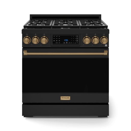 Thor Kitchen RSG36BBRZ 36 Inch Professional Gas Range With Tilt Panel Touch Control In Black/Bronze Gordon Ramsay Series - Rsg36B-Brz