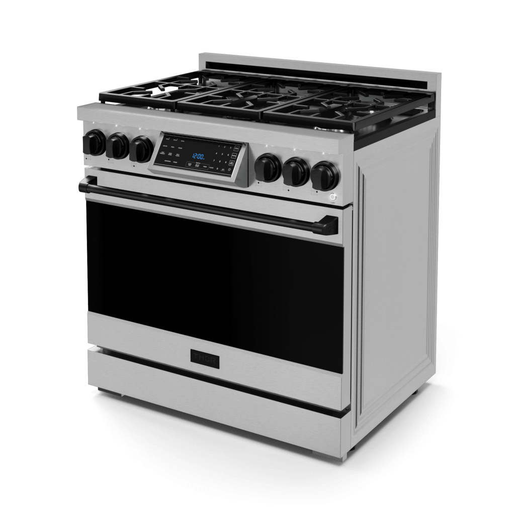 Thor Kitchen RSG36LPBLK 36 Inch Professional Lp Range With Tilt Panel Touch Control In Stainless Steel/Black Gordon Ramsay Series - Rsg36Lp-Blk