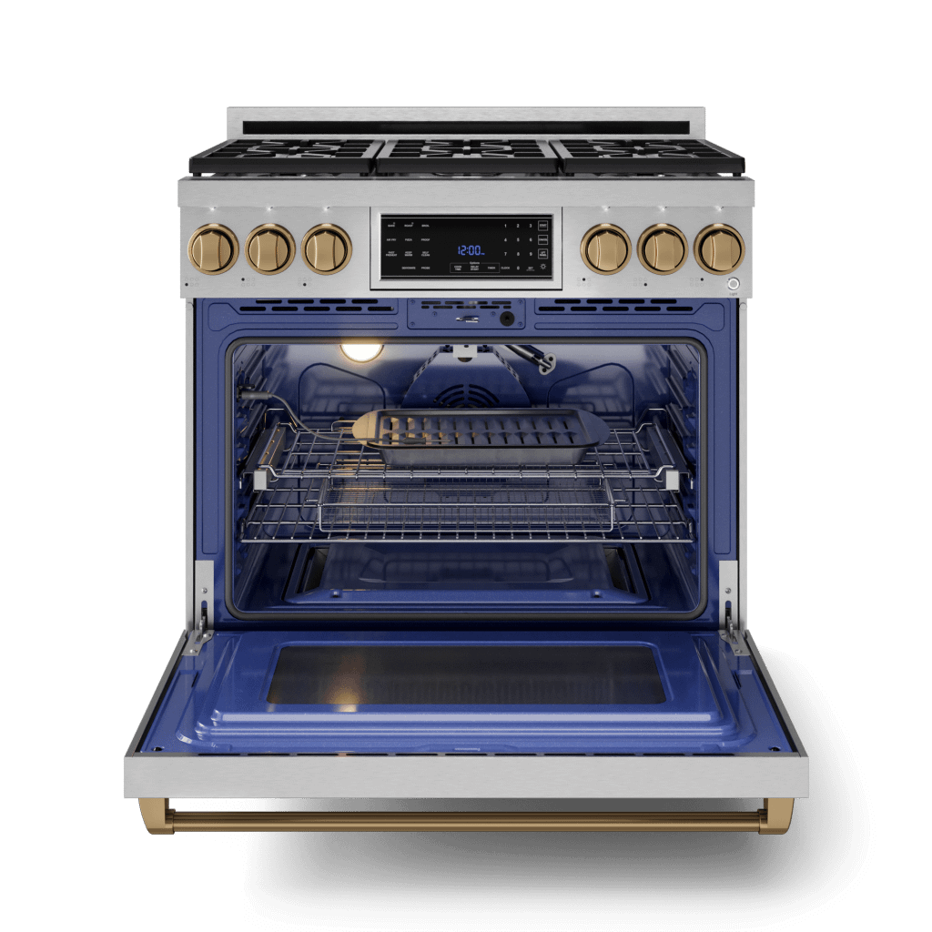 Thor Kitchen RSG36LPBRZ 36 Inch Professional Lp Range With Tilt Panel Touch Control In Stainless Steel/Bronze Gordon Ramsay Series - Rsg36Lp-Brz