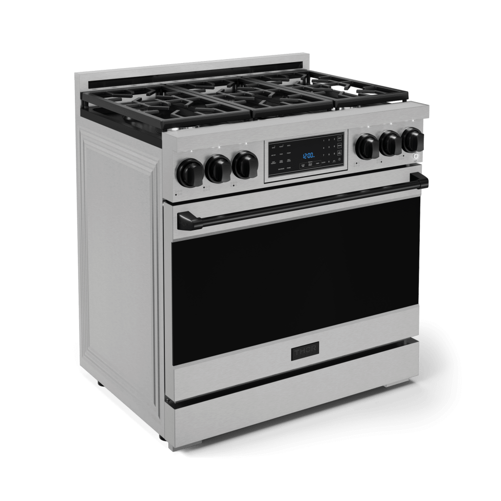 Thor Kitchen RSG36LPBLK 36 Inch Professional Lp Range With Tilt Panel Touch Control In Stainless Steel/Black Gordon Ramsay Series - Rsg36Lp-Blk