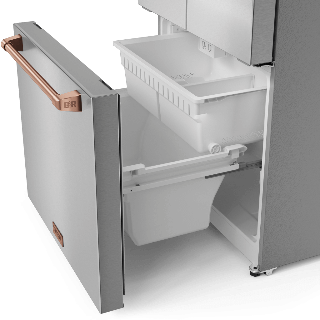 Thor Kitchen RF3017FFD99RSG 30 Inch 17.7 Cu Ft French Door Counter Depth Refrigerator With Ice Maker In Stainless Steel/Rose Gold Gordon Ramsay Series - Rf3017Ffd99-Rsg