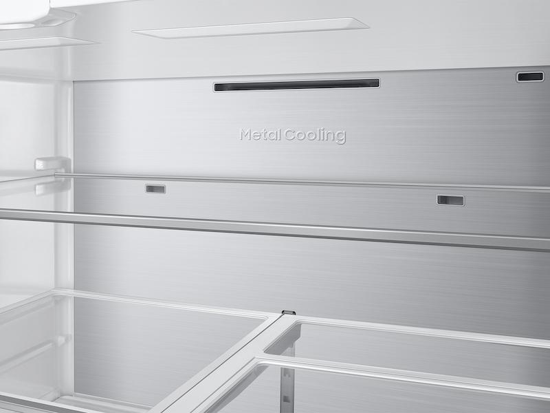 Samsung RF90F23AECR Bespoke 23 Cu. Ft. Counter Depth 4-Door French Door Refrigerator With Ai Family Hub&#8482;+ & Ai Vision Inside&#8482; In Charcoal Glass And Stainless Steel