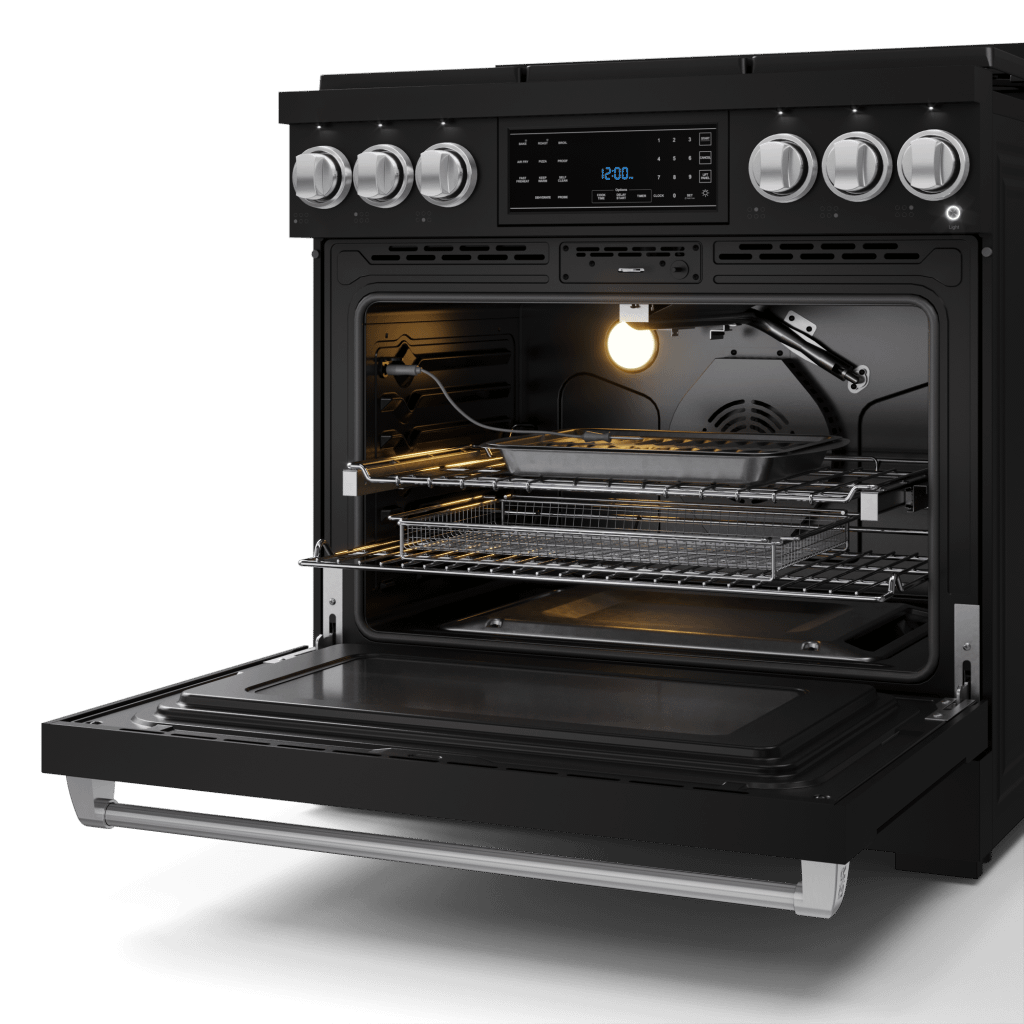 Thor Kitchen RSG36BSS 36 Inch Professional Gas Range With Tilt Panel Touch Control In Stainless Black/Stainless Steel Gordon Ramsay Series - Rsg36B-Ss