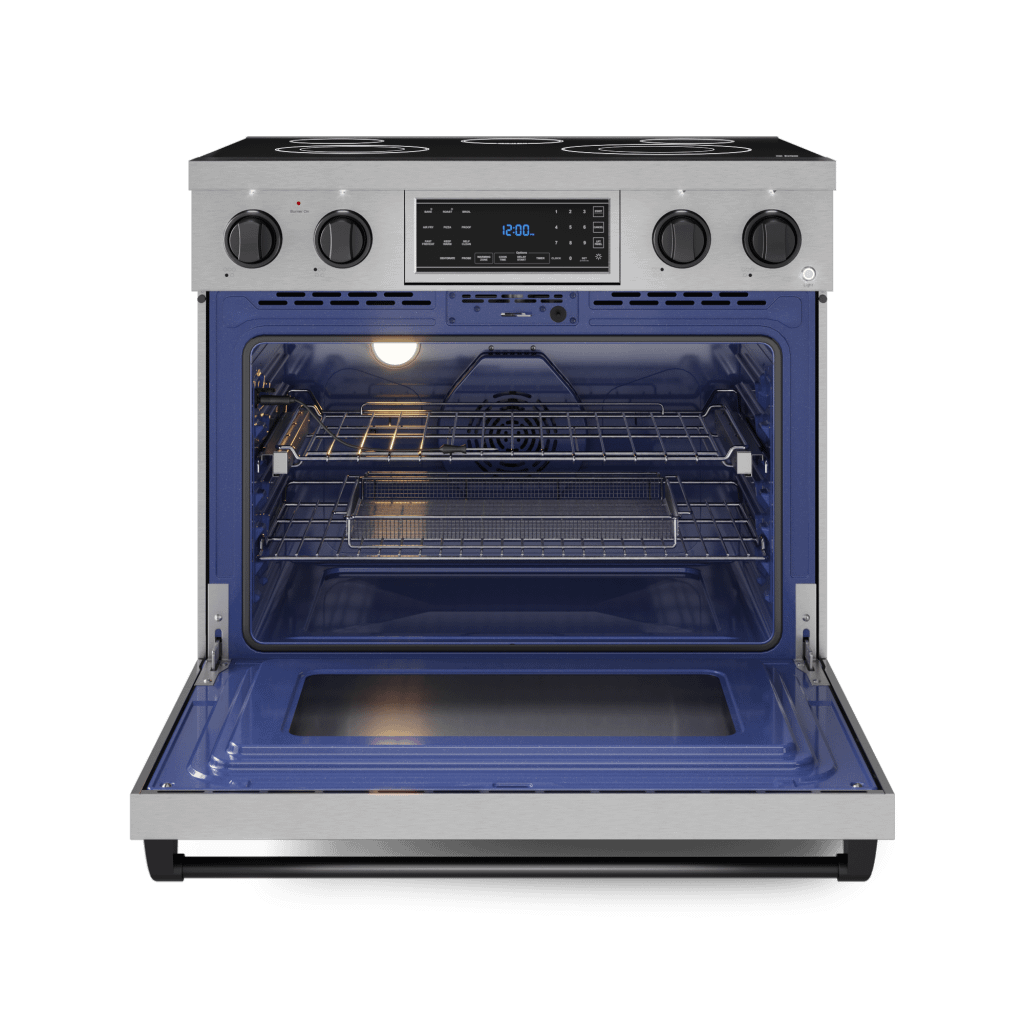 Thor Kitchen RSE36BLK 36 Inch Professional Electric Range With Tilt Panel Touch Control In Stainless Steel/Black Gordon Ramsay Series - Rse36-Blk