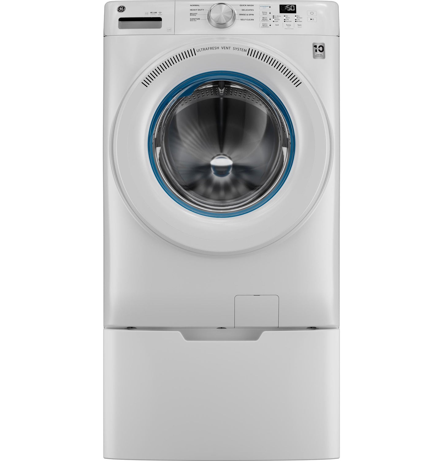 Ge Appliances GFW350SSYWW Ge® Energy Star® 4.6 Cu. Ft. Capacity Smart Front Load Washer With Ultrafresh Vent System With Odorblock&#8482;