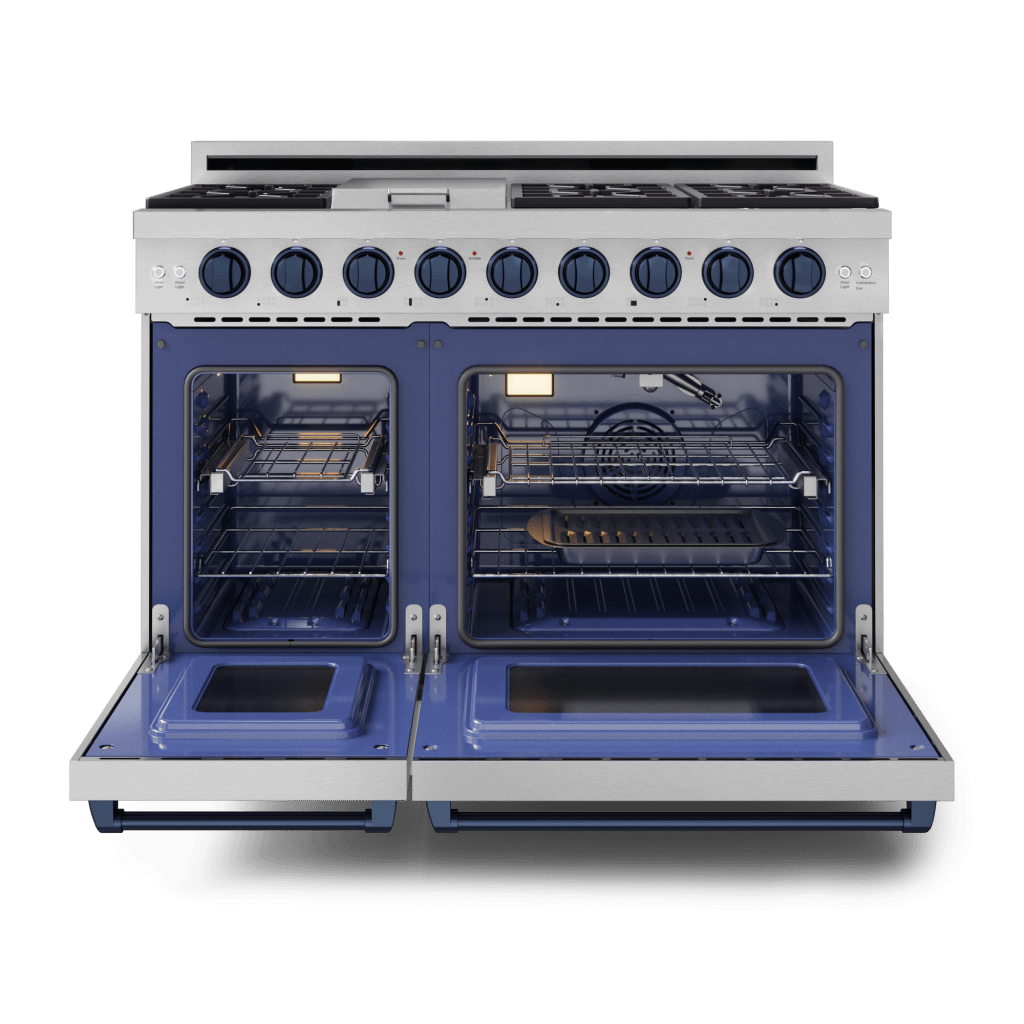Thor Kitchen RSG48ELPBLU 48 Inch Professional Lp Range With Pro-Style Knobs In Stainless Steel/Blue Gordon Ramsay Series - Rsg48Elp-Blu