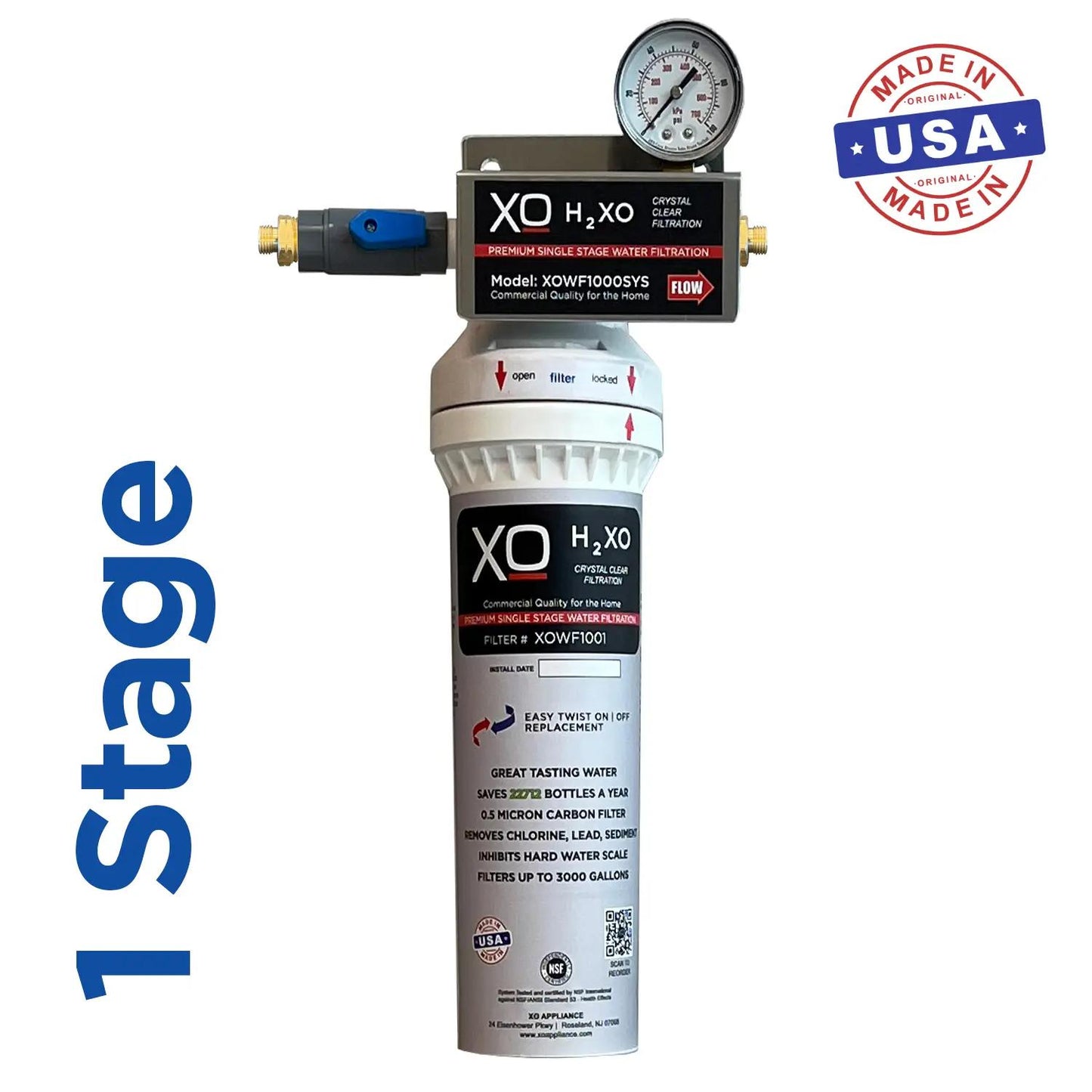 Xo Appliance XOWF1001 Single Stage Home Water Filtration Replacement Cartridge