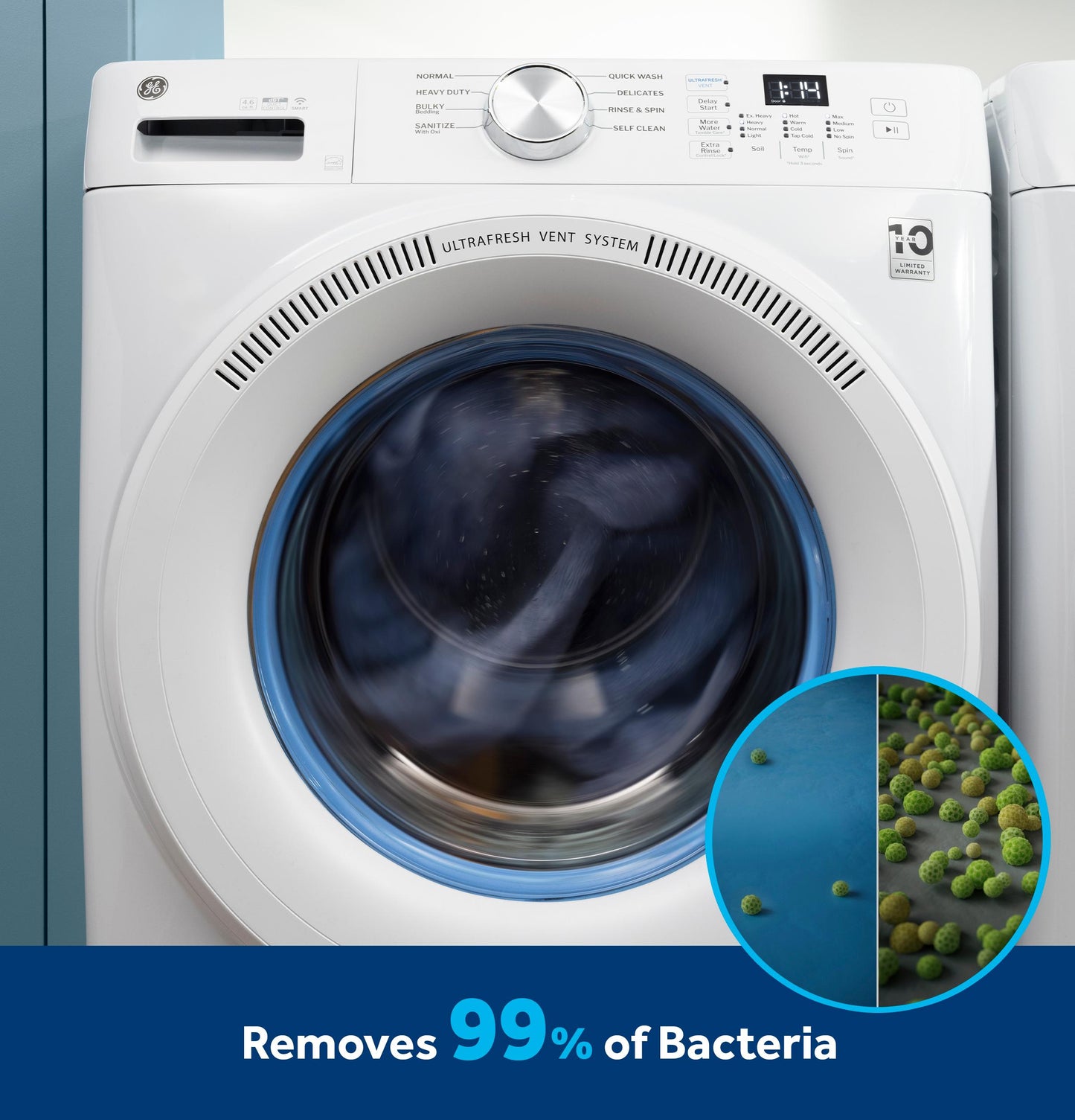 Ge Appliances GFW350SSYWW Ge® Energy Star® 4.6 Cu. Ft. Capacity Smart Front Load Washer With Ultrafresh Vent System With Odorblock&#8482;