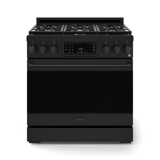 Thor Kitchen RSG36B 36 Inch Professional Gas Range With Tilt Panel Touch Control In Black Gordon Ramsay Series - Rsg36B