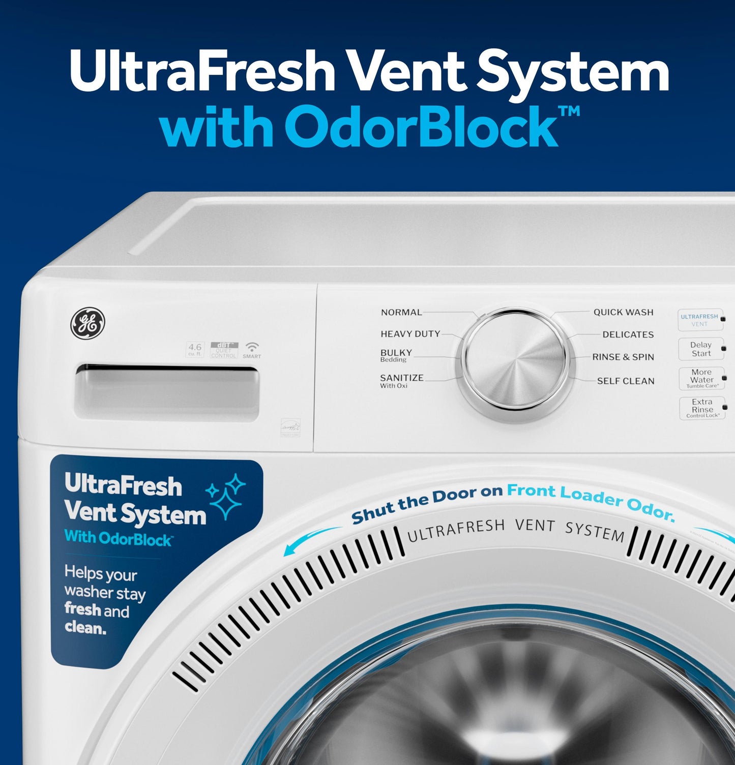 Ge Appliances GFW350SSYWW Ge® Energy Star® 4.6 Cu. Ft. Capacity Smart Front Load Washer With Ultrafresh Vent System With Odorblock&#8482;