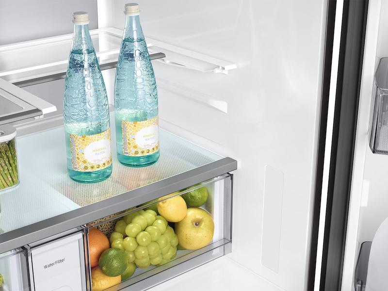 Samsung RF90F23AECE Bespoke 23 Cu. Ft. Counter Depth 4-Door French Door Refrigerator With Ai Family Hub&#8482;+ Ai Vision Inside&#8482; In Charcoal Glass And Black/Charcoal